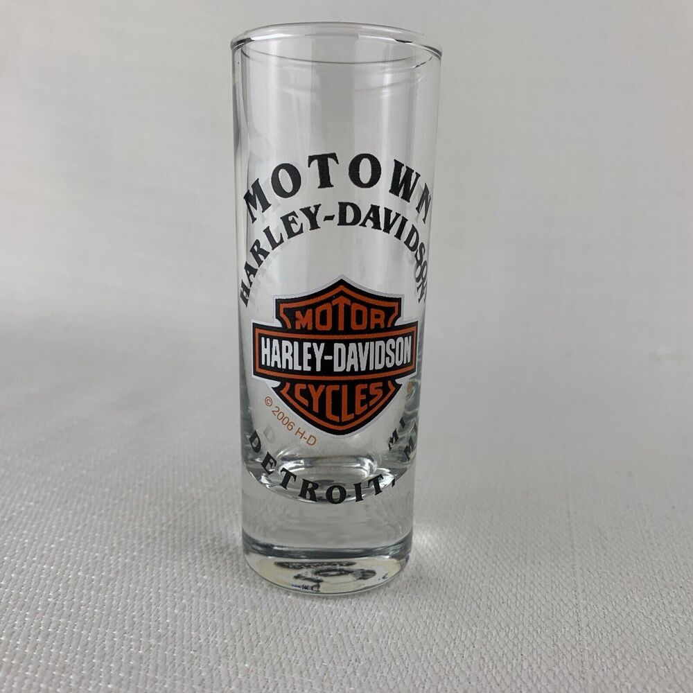 Harley-Davidson‎ Motown Detroit Michigan double shot glass￼ Shooter New